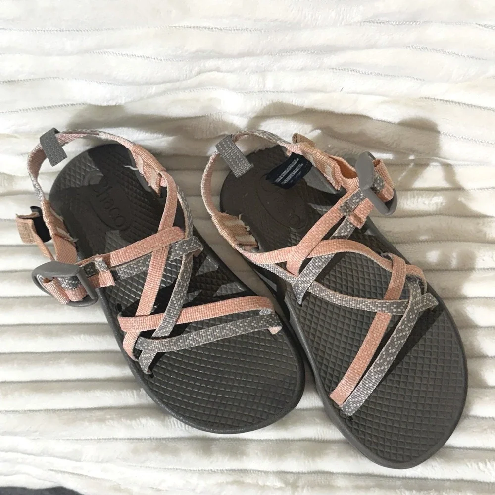 Chaco Kids ZX/1 EcoTread Sandal Vegan Pink Burlap Heather Size 1 Beach Resortwea